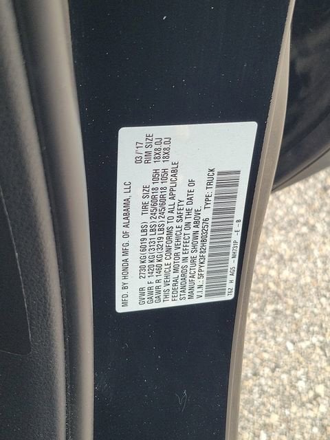2017 Honda Ridgeline Black Edition
