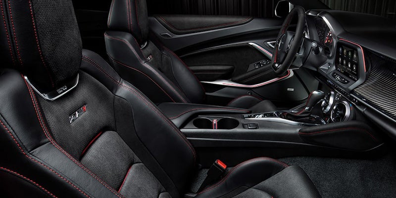Passenger side-angle view of the front seat cabin of the 2024 Chevrolet Camaro