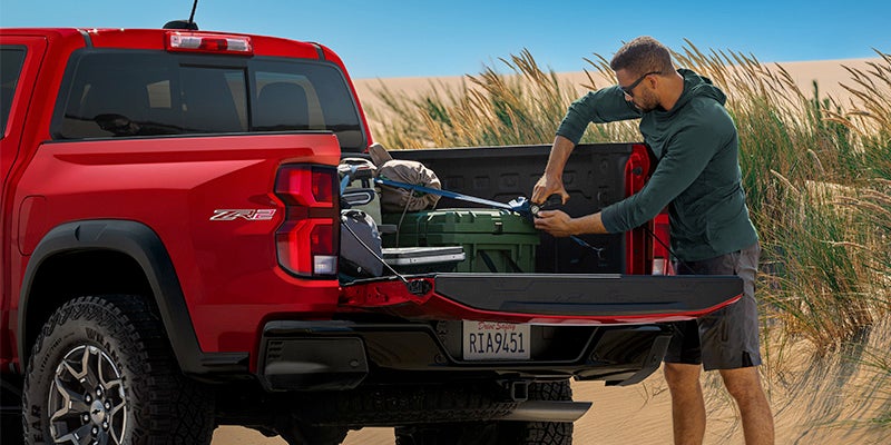 View of the Colorado Truck Bed Loaded up with Camping Gear
