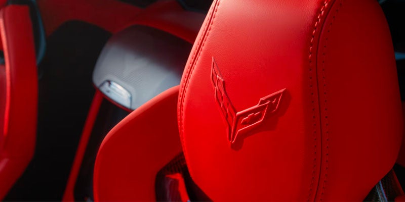 Corvette Logo on Seat of 2025 Corvette Stingray