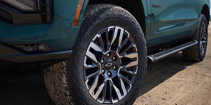 Close-up view of the 2025 Chevrolet Tahoe SUV wheel