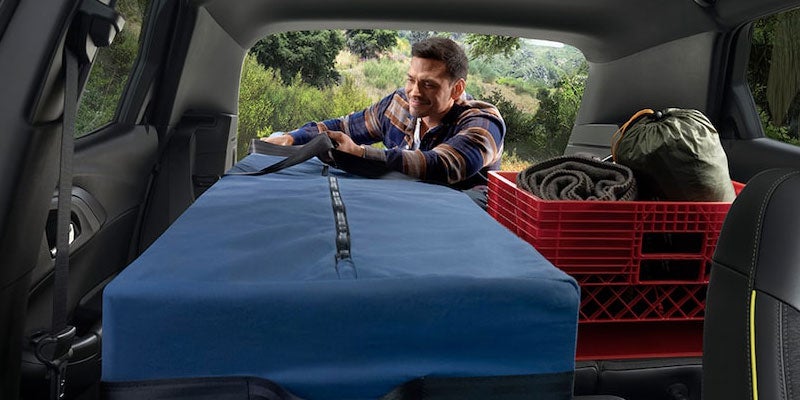 Camping Equipment Loaded into Cargo Space Inside the 2025 Chevy Trailblazer