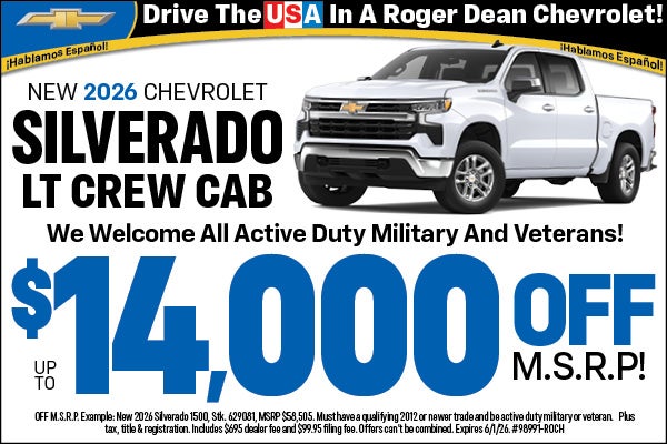 New 2026 Chevrolet Silverado LT Crew Cab $14000 Off MSRP!