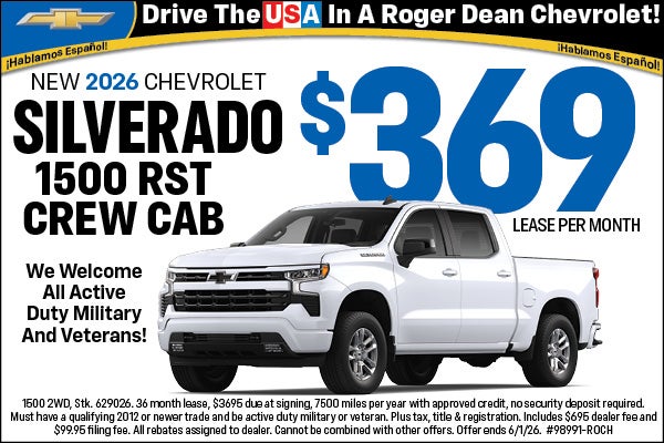 Silverado 1500 RST Crew Cab $369 Lease per month