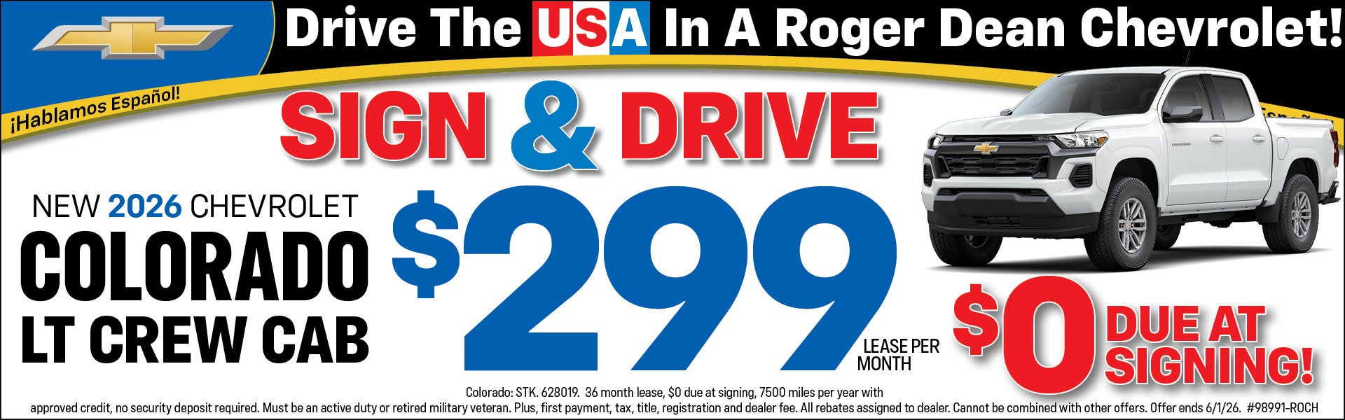 Sign and Drive Colorado LT Crew Cab $299 per month