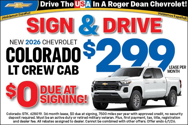 Sign and Drive Colorado LT Crew Cab $299 per month