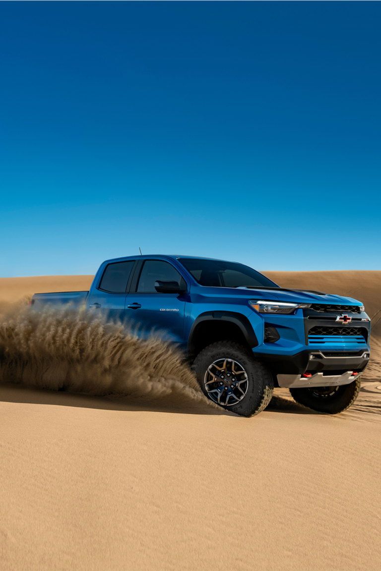 The 2024 Chevy Colorado Driving Over Steep Sand Dunes