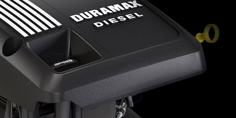 A Black Duramax 3.0L Turbo-Diesel I-6 Engine